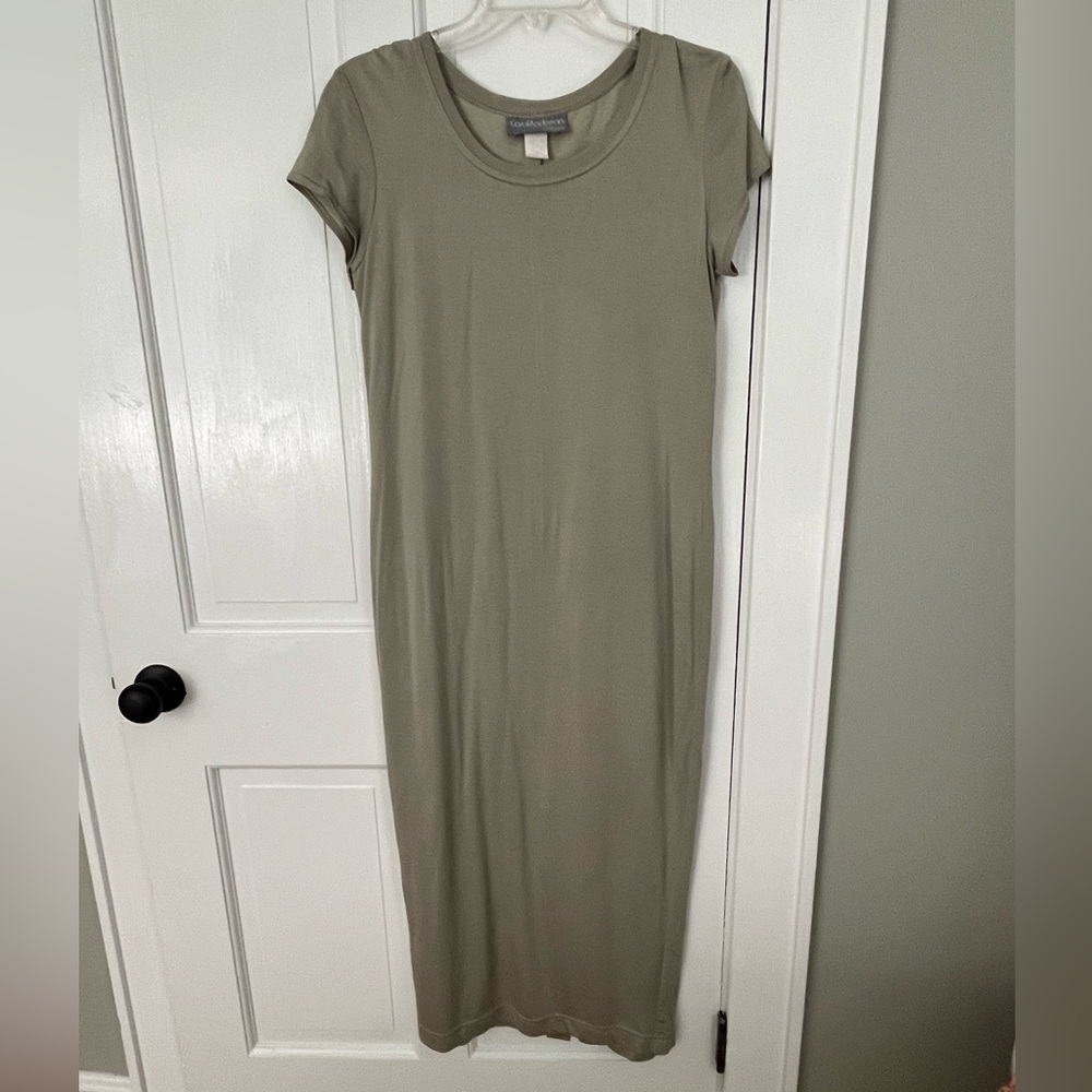 Vintage Carol Anderson of California Maxi T Shirt Dress Taupe 4 Lagenlook Casual